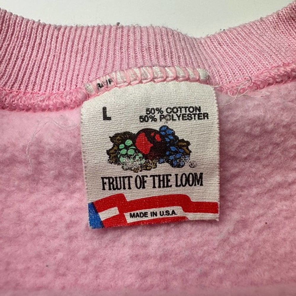 90s vintage Pink "country warms the heart" Crewneck Sweater Womens Size Large - Picture 8 of 12